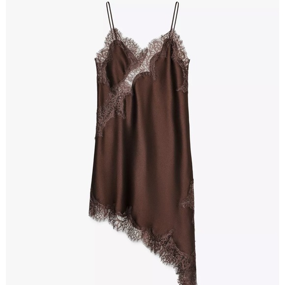 NWT ZARA ZW COLLECTION ASYMMETRIC LACE DRESS - Picture 12 of 14